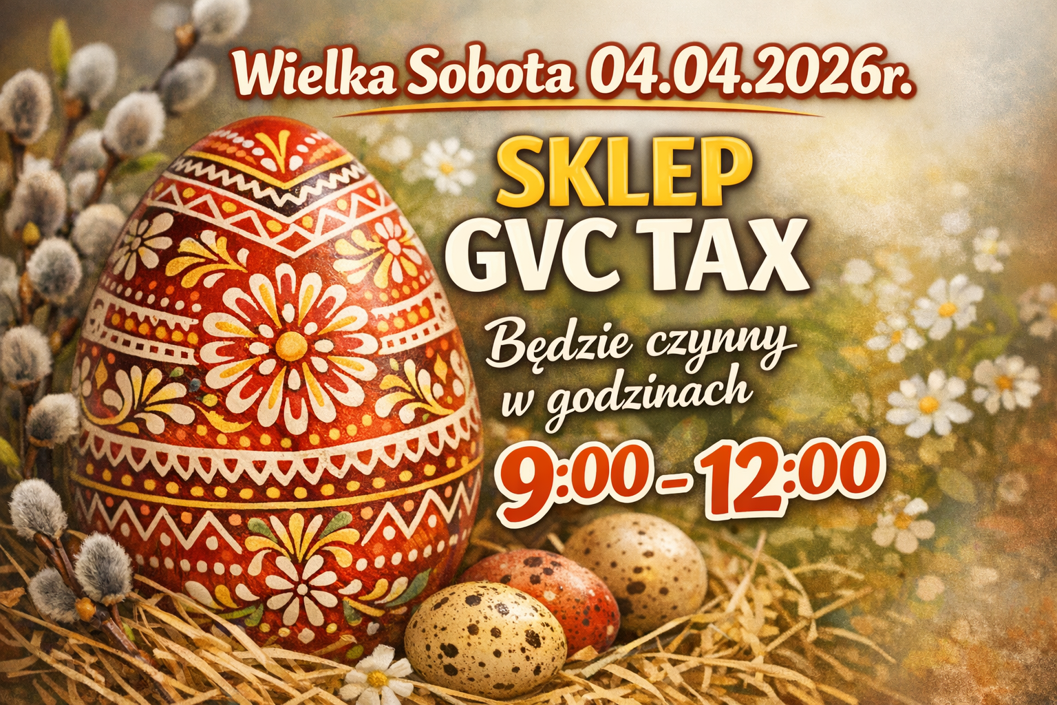 Zmienione godziny pracy w Wielką Sobotę